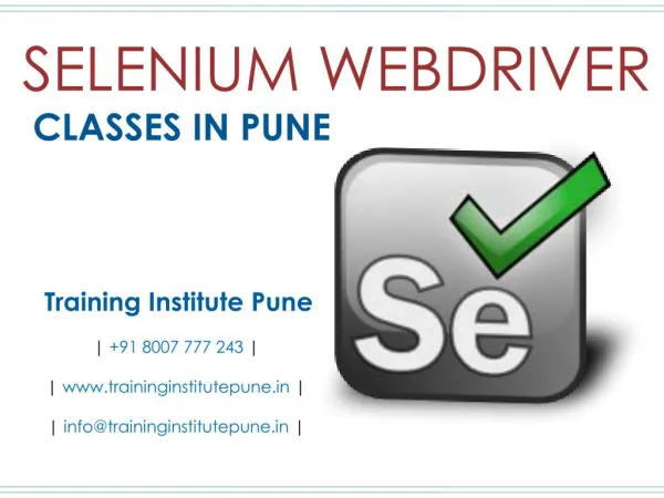 Selenium Webdriver classes in pune