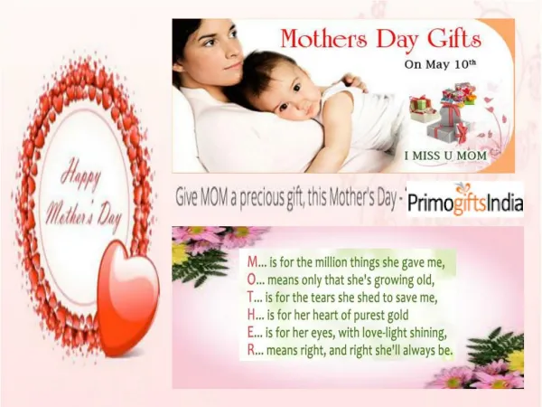 Splendid gifts for Memorable mothers day at Primogiftsindia