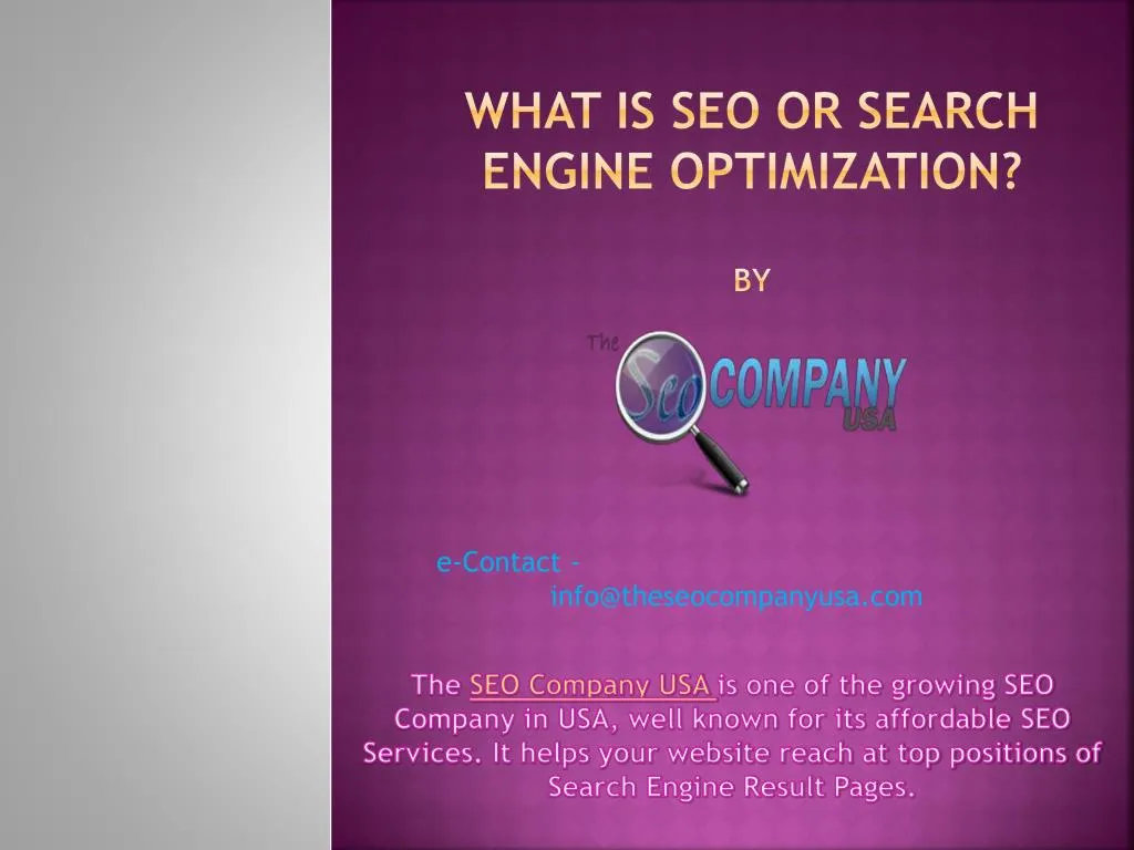 what is seo or search engine optimization by