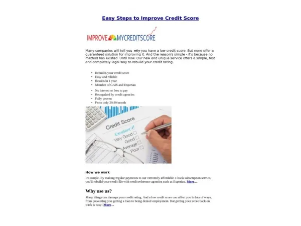 Easy Steps to Improve Credit Score UK