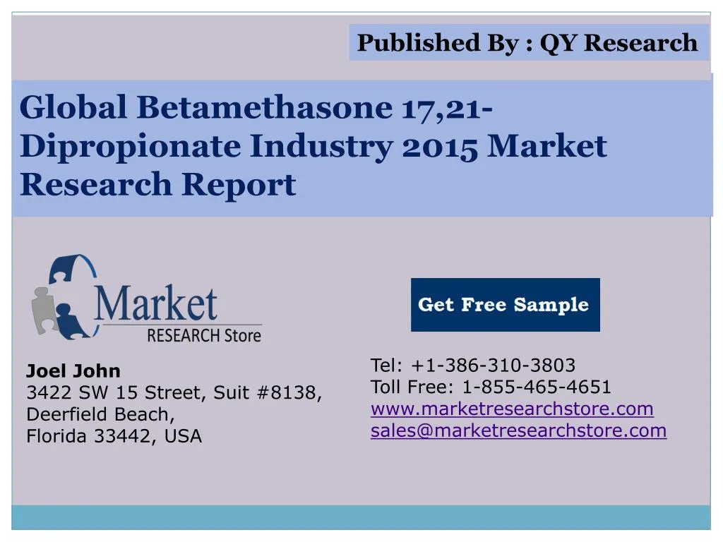 global betamethasone 17 21 dipropionate industry 2015 market research report