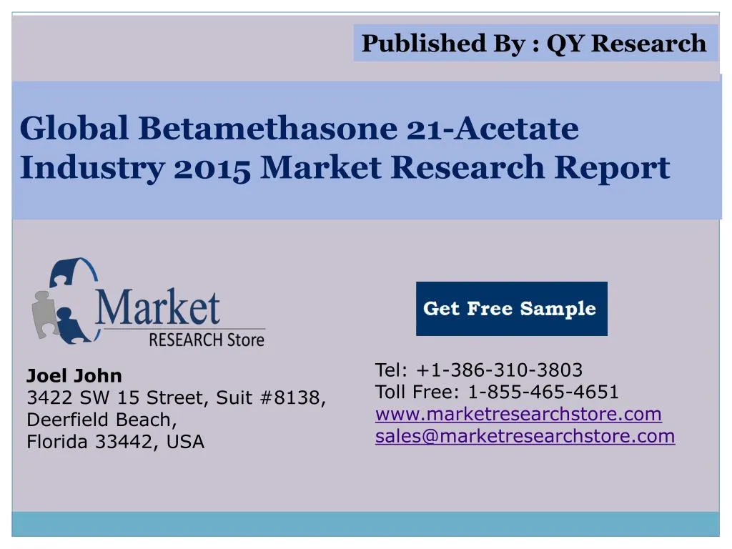 global betamethasone 21 acetate industry 2015 market research report