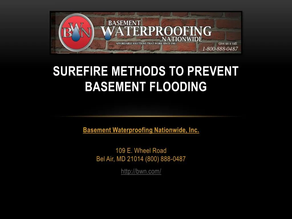 surefire methods to prevent basement flooding