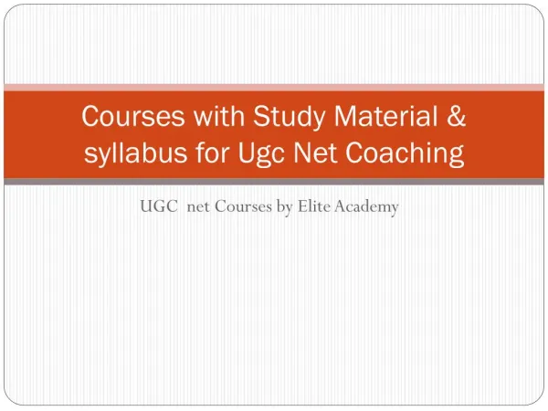 Get UGC NET Entrance Coaching