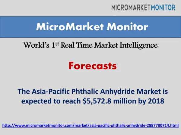 Asia Pacific Phthalic Anhydride Market Forecast-2018