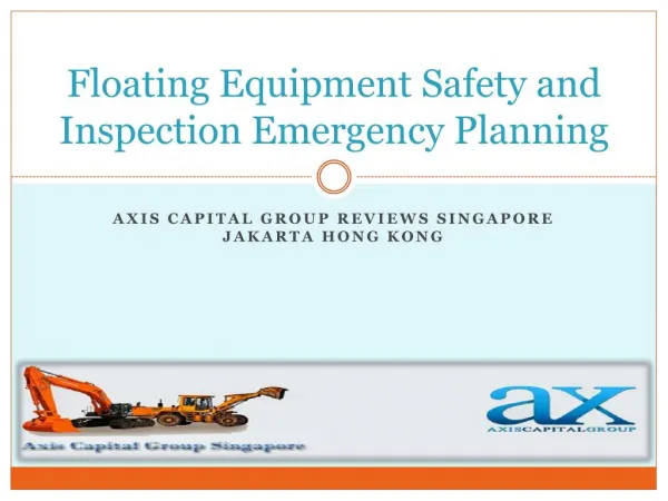 Floating Equipment Safety and Inspection Emergency Planning