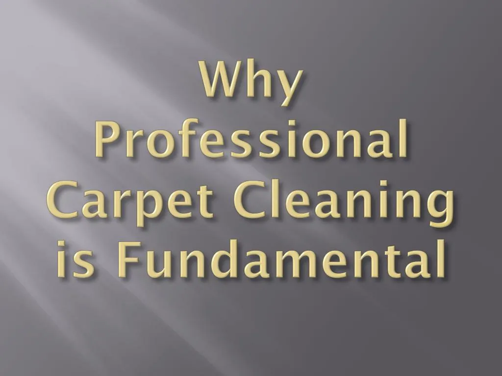why professional carpet cleaning is fundamental
