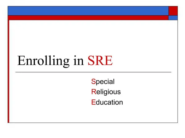 Enrolling in SRE