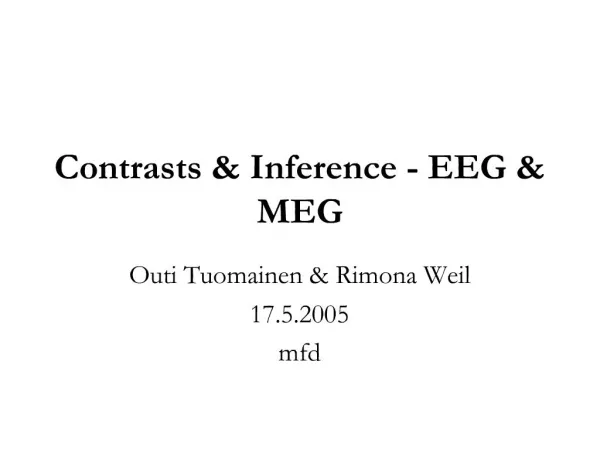 Contrasts Inference - EEG MEG