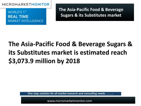 Asia-Pacific Food & Beverage Sugars & its Substitutes market