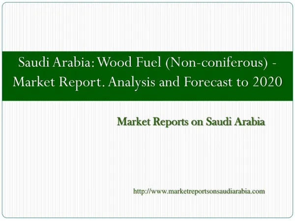 Saudi Arabia: Wood Fuel (Non-coniferous) - Market Report
