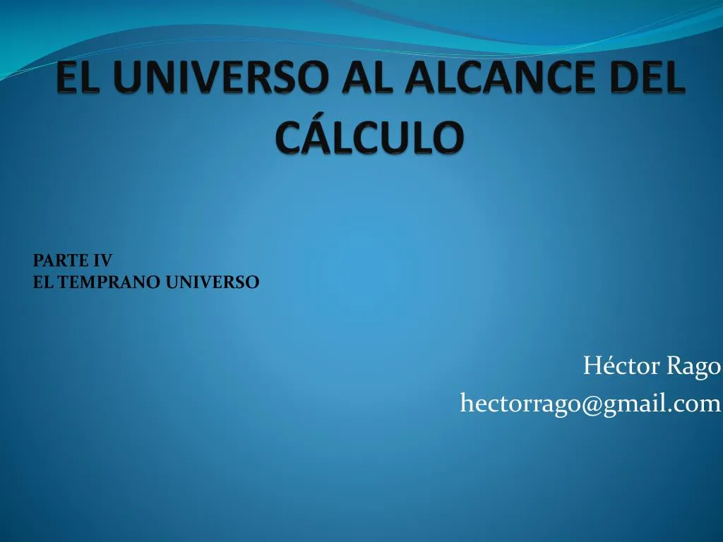 el universo al alcance del c lculo