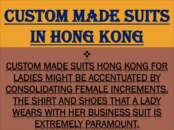 Custom Made Suits in Hong Kong