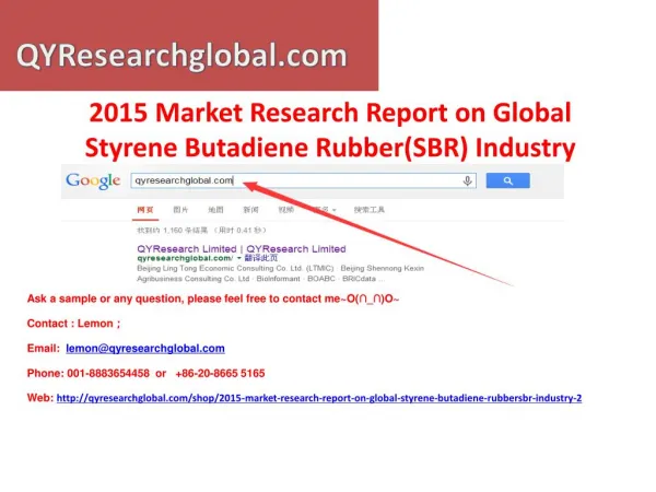 Deep Research on Global Styrene Butadiene Rubber(SBR)