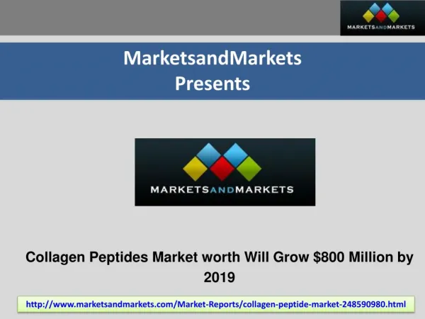 Collagen Peptides Market by Source, Application - 2019
