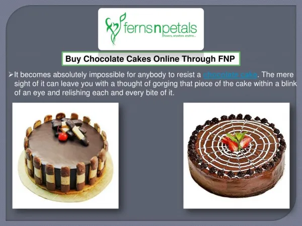 Order Chocolate Cakes Online Through Ferns N Petals