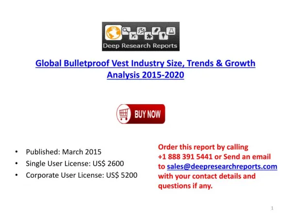 Global Bulletproof Vest Market Forecasts 2020 and Developmen