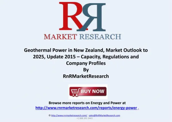 Geothermal Power in New Zealand, Market Outlook to 2025