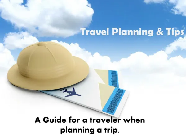 Travel planning and tips