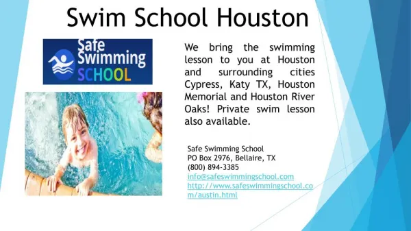Private Swim School Lessons Houston