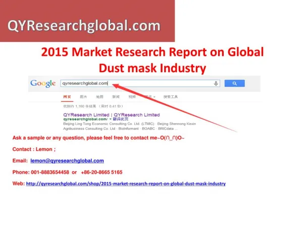 Dust Mask Market Research Report