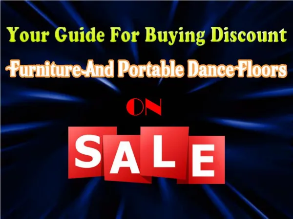 Your Guide For Buying Discount Furniture And Portable Dance