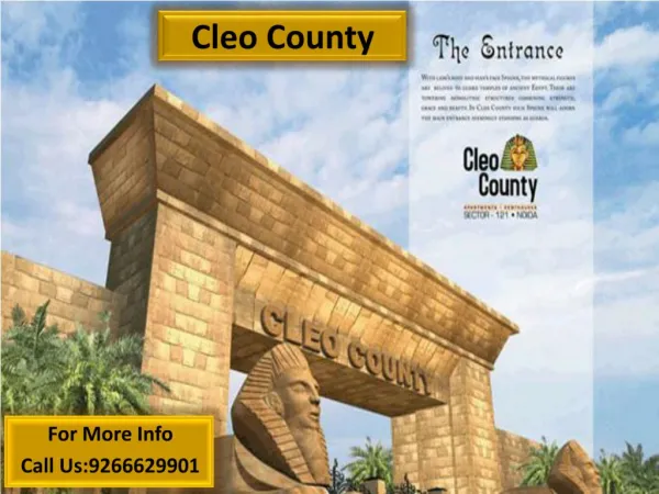 Cleo County Sector 121 - Cleo County Noida