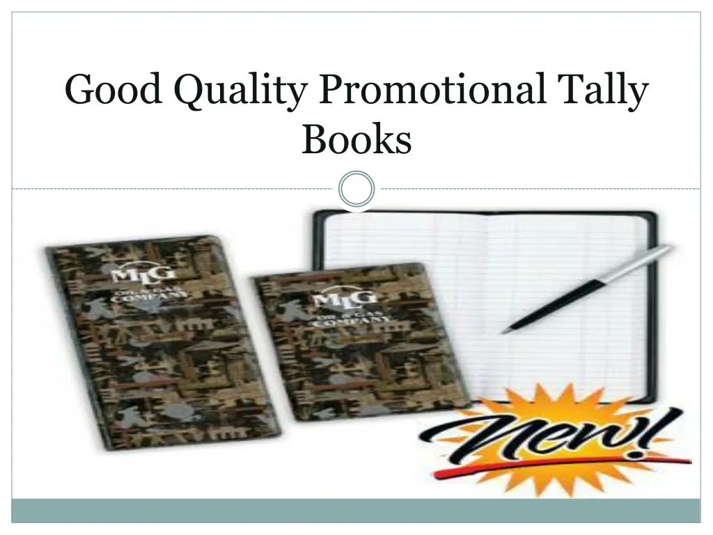 good quality promotional tally books