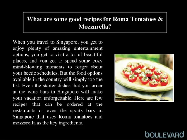 What are some good recipes for Roma Tomatoes & Mozzarella?