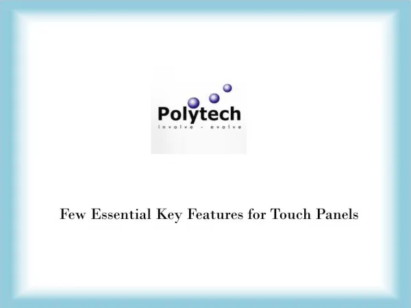 Touch Panel Manufacturers