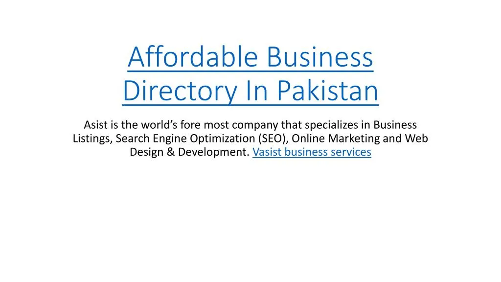 affordable business directory in pakistan