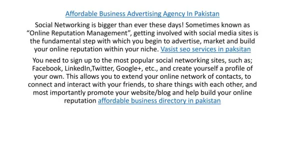 affordable business advertising agency in pakistan