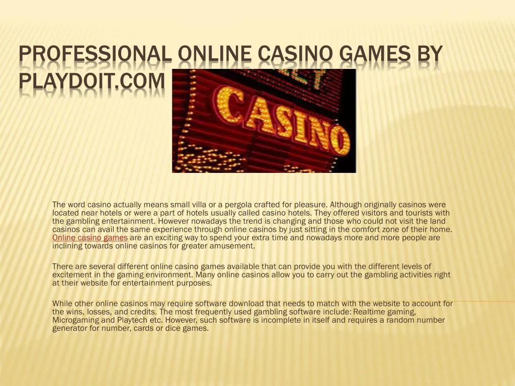 professional online casino games by playdoit com