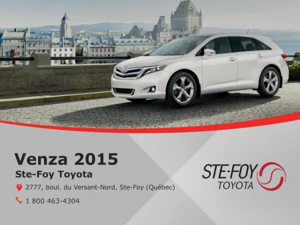 Toyota Venza 2015 à Québec - Un véhicule écoénergétique