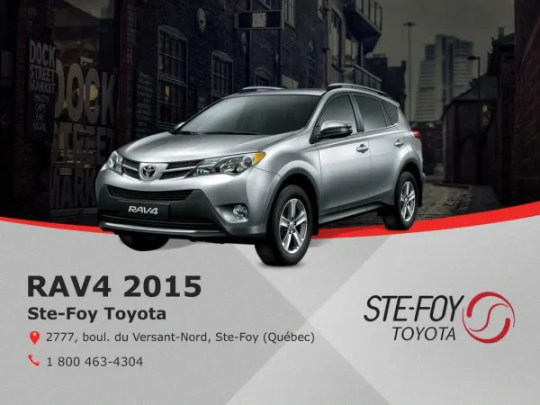 Toyota RAV4 2015 à Québec - Un véhicule écoénergétique