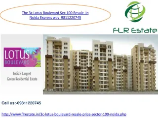9811220650 3c Lotus Boulevard Resale Price Sector 100 Noida