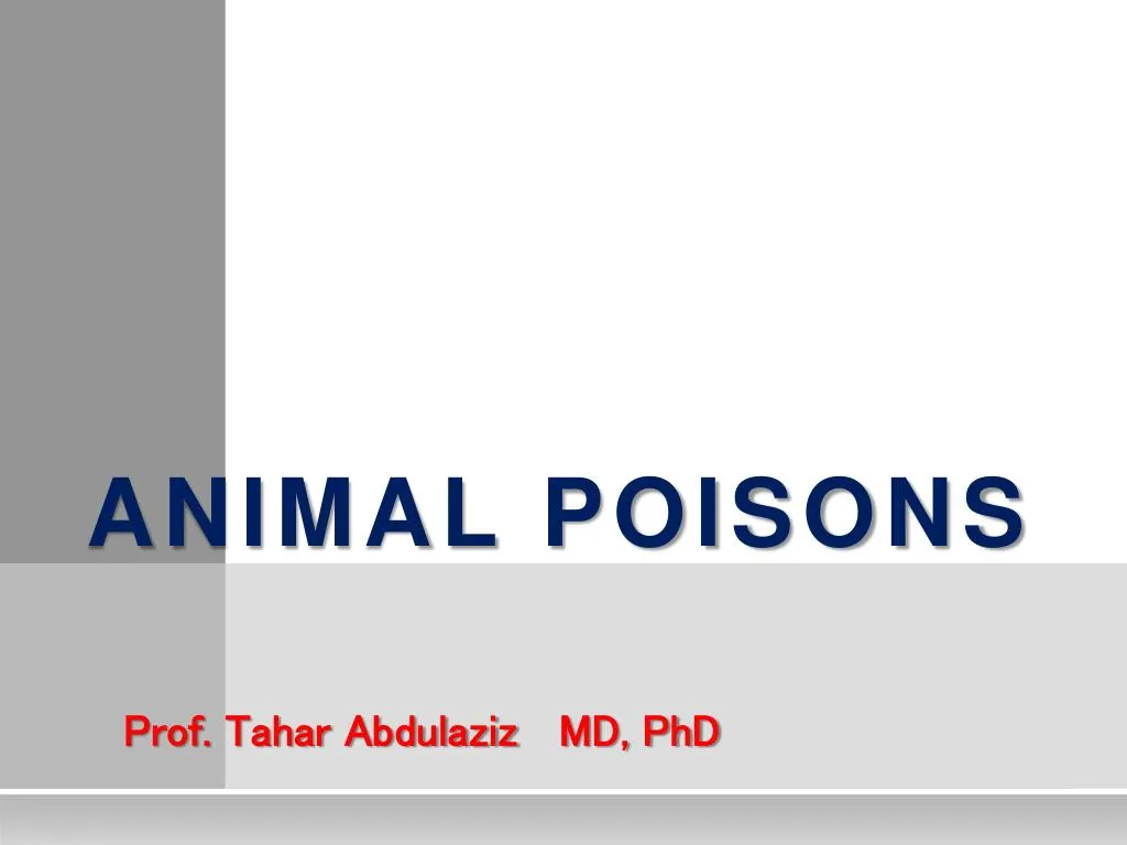 animal poisons