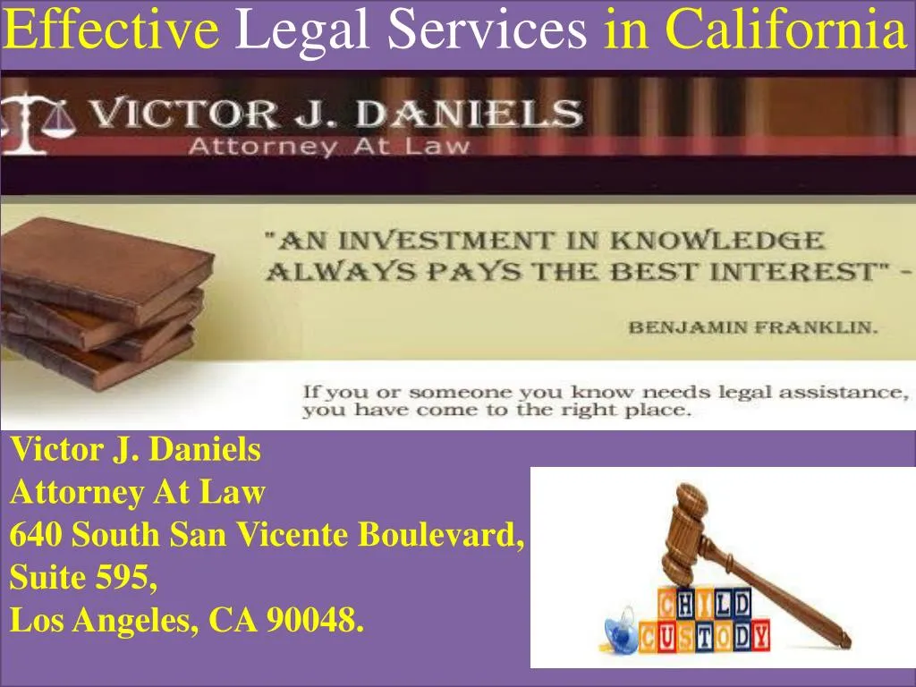 victor j daniels attorney at law 640 south san vicente boulevard suite 595 los angeles ca 90048
