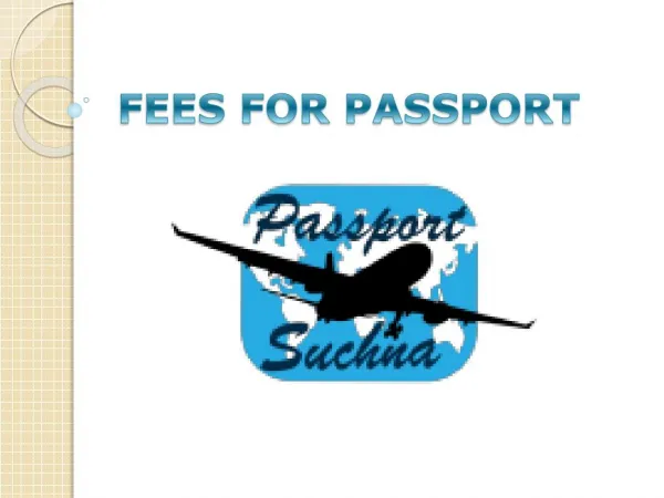 Passport fees in India
