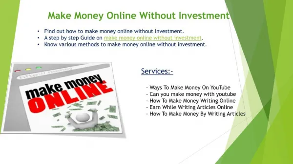 Make Money Online without Investment