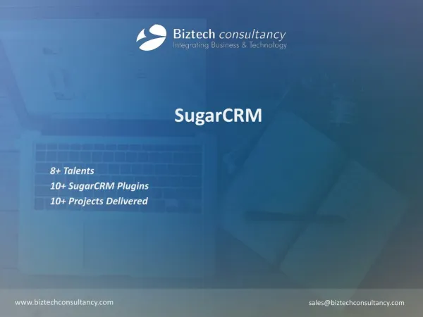 SugarCRM Brochure - Biztech Consultancy