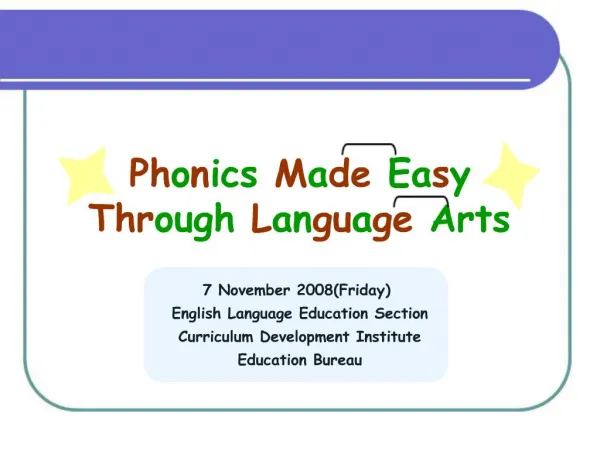 Phonics Made Easy Through Language Arts