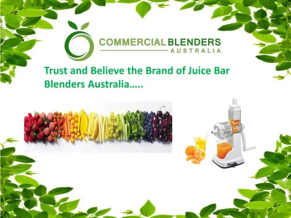 Best Selling Juice Bar Blenders in Australia