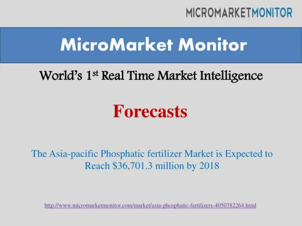 The Asia-pacific Phosphatic fertilizer Market is Expected to