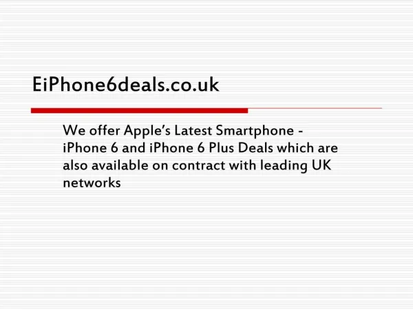 iPhone 6 Deals by Eiphone6deals
