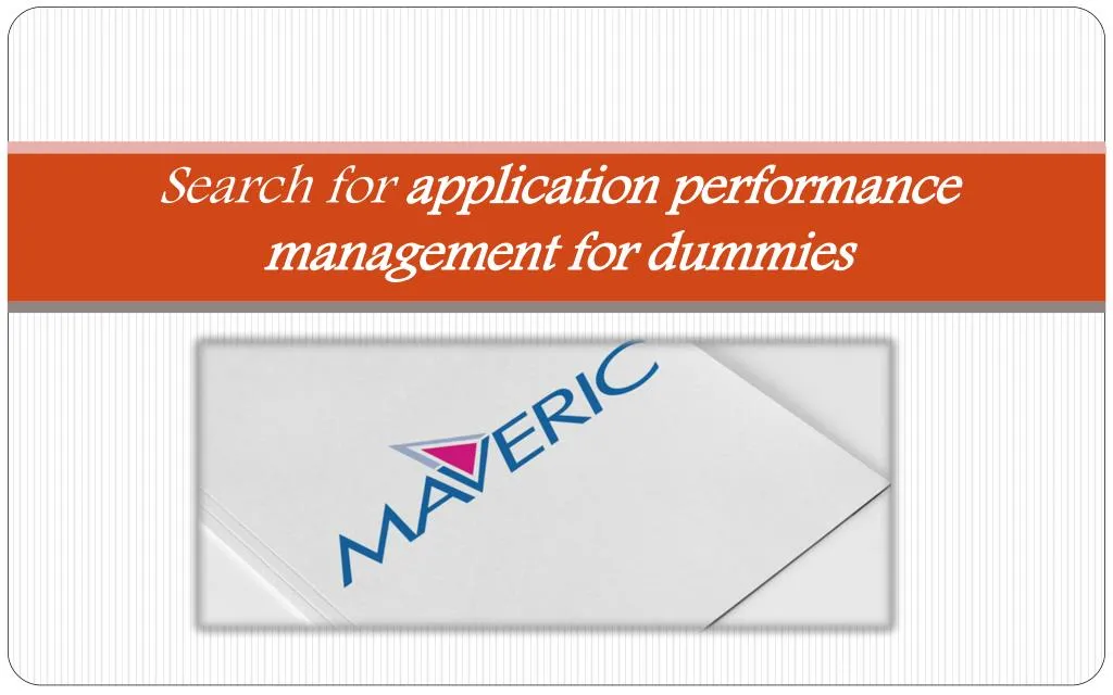 search for application performance management for dummies