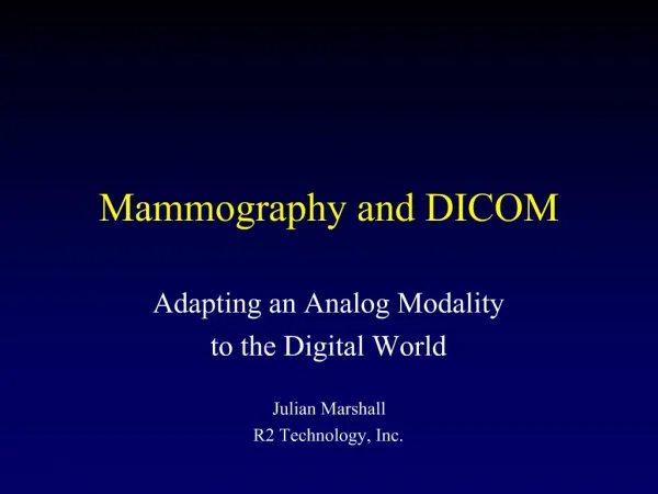 Mammography and DICOM