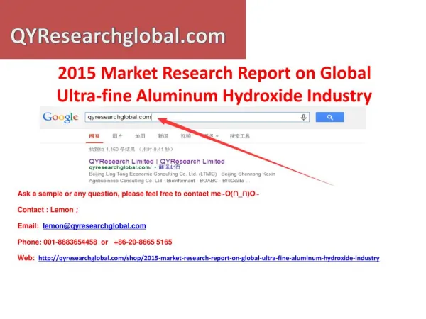 2015 Market Research Report on Global Ultra-fine Aluminum Hy