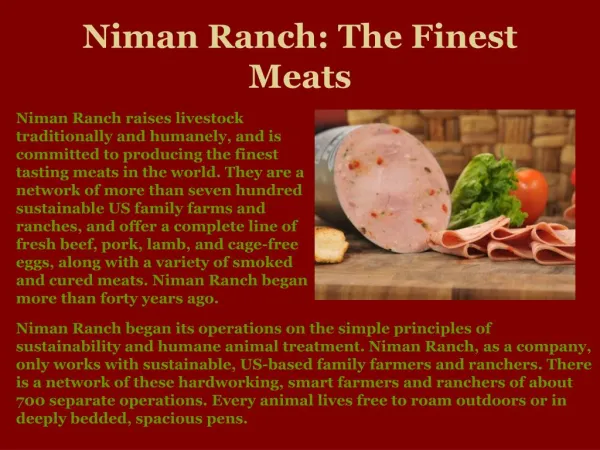 Niman Ranch | Traditional Family Farms