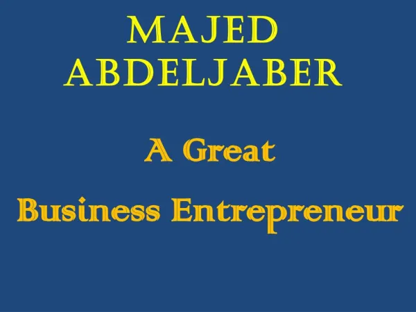 Majed Abdeljaber - Business Entrepreneur